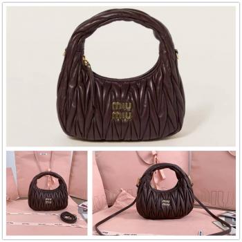 MIUMIU缪缪官网包包5BP078 5BC125 Wander Matelassé软羊革新月包