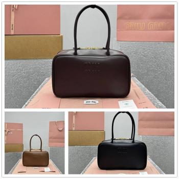 MIUMIU中文官网缪缪5BB172 Beau皮革手提包公文包保龄球包5591