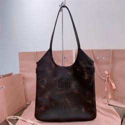MIUMIU缪缪女包官网5BG231 IVY 复古做旧擦色托特包