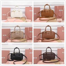 MIUMIU缪缪5BP088 Arcadie皮革迷你手袋保龄球包