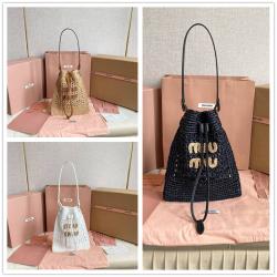 MIUMIU缪缪香港官网5ND016 拉菲草编织福袋
