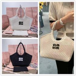 MIUMIU缪缪中国官网5BG281 IVY 编织镂空托特包