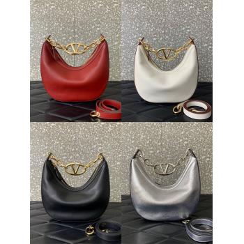 Valentino官网女包华伦天奴VLOGO MOON HOBO 迷你链条月亮包0096