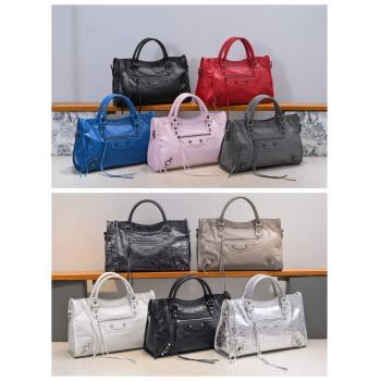 Balenciaga巴黎世家中文官网8230582 Classic LE CITY 中号经典油蜡皮机车包