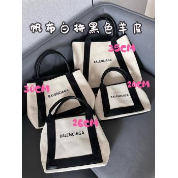 Balenciaga中文官网巴黎世家3903462/3399332 NAVY 帆布托特包
