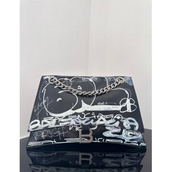 Balenciaga巴黎世家7163932 CRUSH 涂鸦中号绗缝链条包