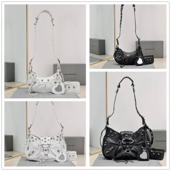 Balenciaga巴黎世家671309 672754 LE CAGOLE 鳄鱼纹月牙包半月包饺子包