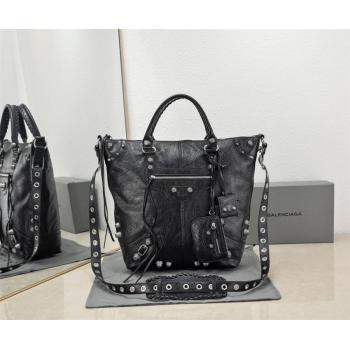 Balenciaga巴黎世家官网男包7190672 LE CAGOLE男士中号机车托特包