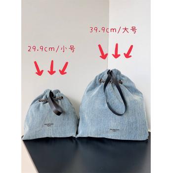 Balenciaga巴黎世家7429422/7429412 CRUSH 牛仔布小号/中号托特包垃圾袋