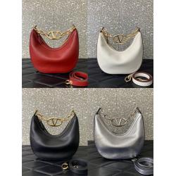 Valentino官网女包华伦天奴VLOGO MOON HOBO 迷你链条月亮包0096