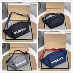 Balenciaga巴黎世家官网包包533009 Wheel 刺绣帆布尼龙腰包胸包