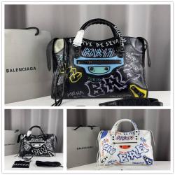 Balenciaga巴黎世家中国官网CLASSIC CITY GRAFFITI 大号涂鸦机车包