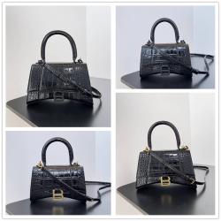 Balenciaga巴黎世家官网正品5928331/5935461 Hourglass 鳄鱼纹沙漏包