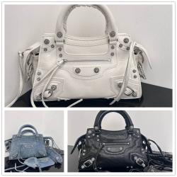 Balenciaga巴黎世家700940 NEO CAGOLE XS加小号镶钻莱茵石机车包