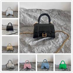 Balenciaga巴黎世家香港官网6646761 HOURGLASS 迷你鳄鱼纹链条包沙漏包