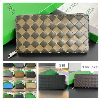 bottega veneta BV葆蝶家593217纯色内里Intrecciato编织环绕式拉链钱包