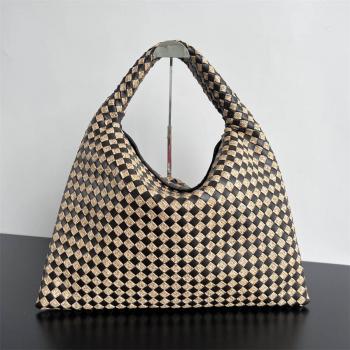 bottega veneta BV葆蝶家正品官网792695拉菲草拼牛皮HOP肩背包腋下包