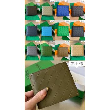 bottega veneta BV葆蝶家605721纯色内里Intrecciato编织短款钱包