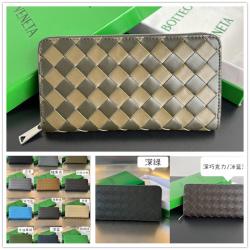 bottega veneta BV葆蝶家593217纯色内里Intrecciato编织环绕式拉链钱包