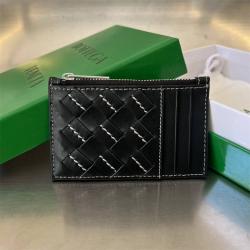 bottega veneta BV葆蝶家中国官网755985缝线Intrecciato编织拉链卡包