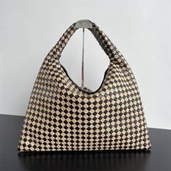 bottega veneta BV葆蝶家正品官网792695拉菲草拼牛皮HOP肩背包腋下包