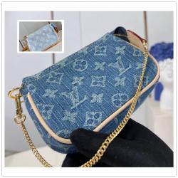 LV包包M82960牛仔布MINI POCHETTE ACCESSOIRES 手拿包