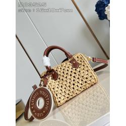 lv官方M83525 NANO SPEEDY 拉菲草编织枕头包