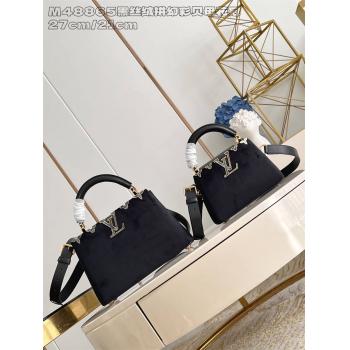 LV M11924 CAPUCINES BB 手袋（丝绒拼幻彩贝母花冠）48865