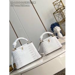 LV女包价格48865 CAPUCINES 迷你/BB/手袋（喜马拉雅鳄鱼纹）