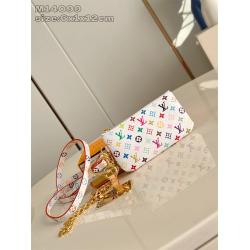 M14099 LV x TM 三彩挂脖手机绳零钱包卡包