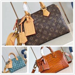 LV N87504 SPEEDY P9 BANDOULIÈRE 25 鳄鱼纹枕头包24443