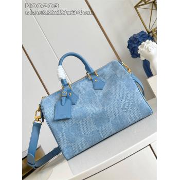 LV女包N00203 SPEEDY 30 BANDOULIÈRE 手袋牛仔布枕头包