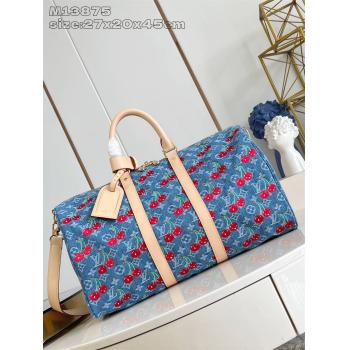 M13875 LV x TM KEEPALL BANDOULIÈRE 45 旅行袋（牛仔布）