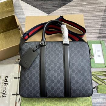 gucci是哪个国家的古驰男包 792077 GG黑色中号公文包