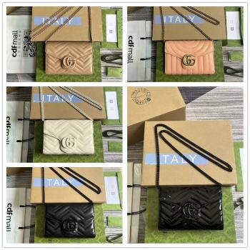 gucci哪个国家最便宜古驰 474575 GG Marmont系列绗缝迷你链条包（新品）