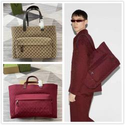 gucci欧洲官网古驰男包 802166 大号GG托特包