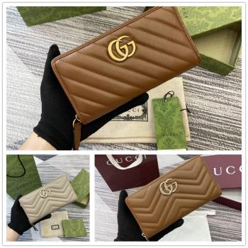 古驰旗舰店GUCCI 443123 GG Marmont系列全拉链式钱包（新品）