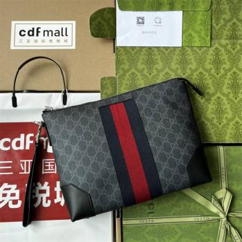 古驰包包报价GUCCI 523603 GG Supreme拉链手拿包