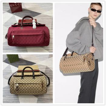 古驰男包GUCCI 800185 中号GG旅行包（帆布旅行袋）