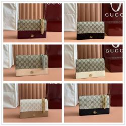 gucci包古驰 497985 GG Marmont系列双色链带钱包链条包