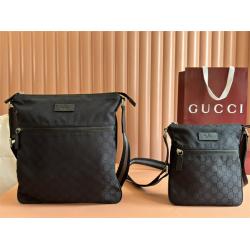 gucci中国官网古驰 449183/449185 GG Supreme 帆布织带单肩斜挎包