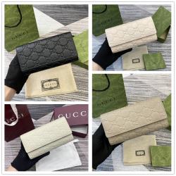 gucci官网旗舰店古驰 815922 GG Emblem系列长款钱包