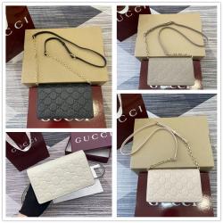 gucci欧洲官网古驰 818705 GG Emblem系列链带钱包