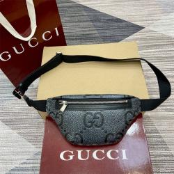 gucci官网中文官方网古驰 658582 超级双G腰包（灰黑色）