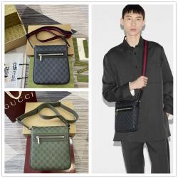 古驰官网旗舰店GUCCI 792082 GG黑色小号邮差包