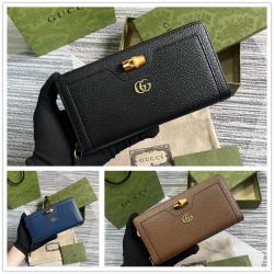 gucci官网中文版古驰 658634 Diana竹节拉链钱包