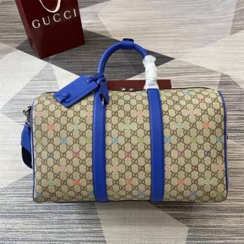 gucci法国官网古驰 792074 GG中号旅行包旅行袋（多色印花）