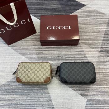 古驰旗舰店GUCCI 821164 GG Emblem系列小号号洗濑包手拿包