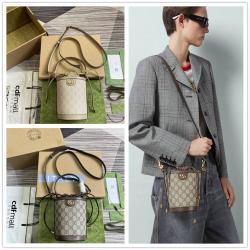 gucci官方旗舰店古驰 760199 Ophidia系列迷你水桶包