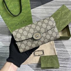 gucci官网网站古驰 762167 迷你GG系列长款钱包（帆布）